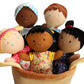 Snuggle Stuffs Basket of Buddies Multicultural Plush Dolls | Diversity & Inclusion Toys for Toddlers | Soft 8 Inch Ethnic Friends for Preschool