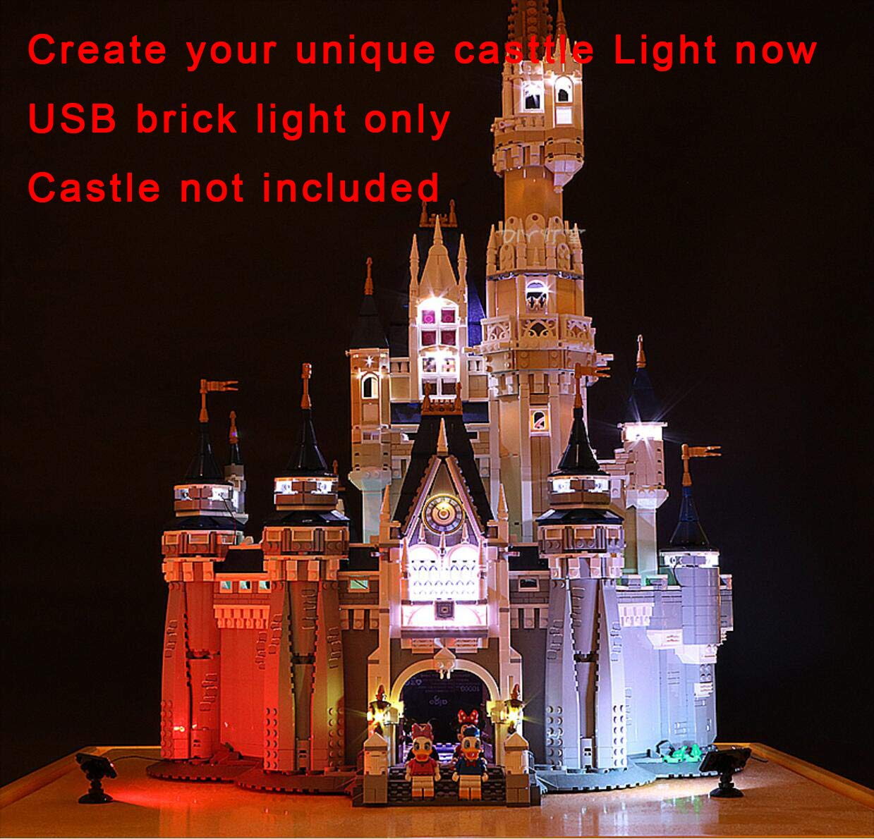 3 Packs X LED Down Lights (USB Powered Brick White LED), Compatible with Lego Bricks or Major Brand Bowerful