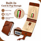 Foldable Travel Cribbage Board Game Set, Portable Leather Cribbage Board with Card & Peg Storage, Includes 6 Pegs & 1 Deck for Adults & Family Game