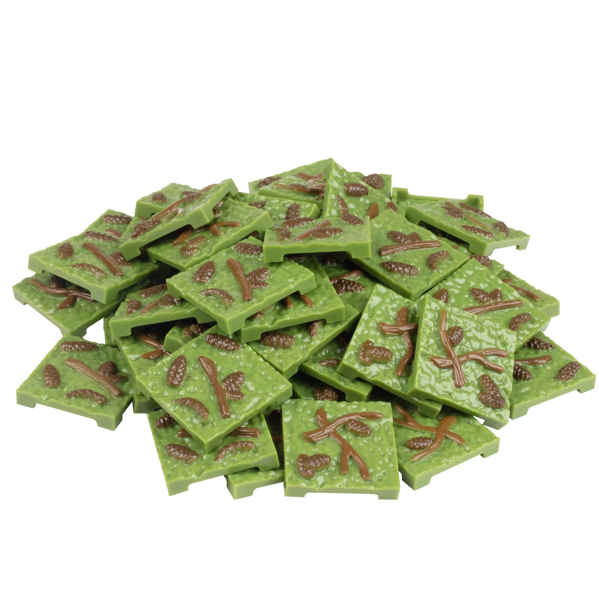 Monster Adventure Terrain 50pc Grass Pinecone Tile Pack - Hand-Painted 1" x1" Tile Set- Creates Amazing Tabletop Terrain in Minutes- Customize Your