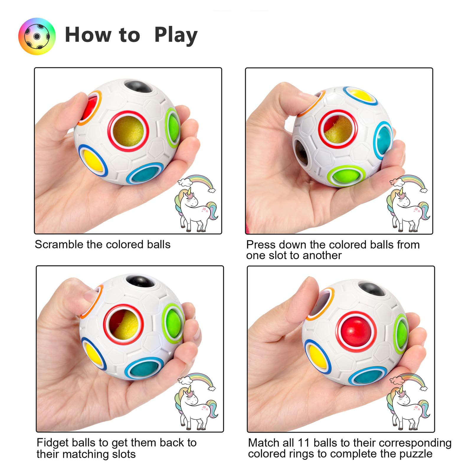 Vdealen Fidget Brain Teaser Toy for Kids, 3D PuzzlesToys Bundle of 3x3 Speed Cube, Maze Box, Rainbow Puzzle Ball, Wisdom Ball, Fidget Snake Cube