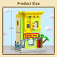 City Burger Shop Building Set, Tiny House Building Blocks Decor Model Kit, MOC Street View House for Adults Teens Age 14+, TV Fans (342 PCS)