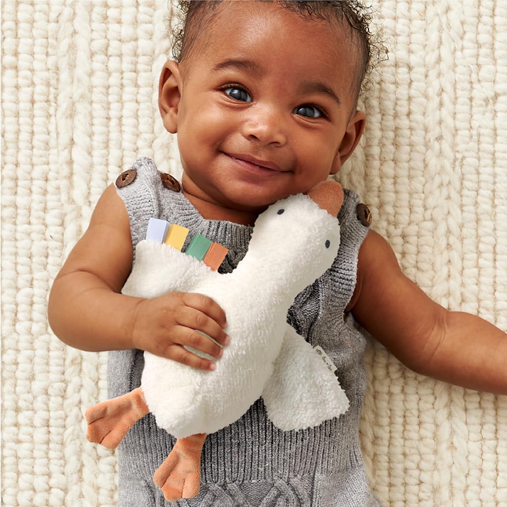 Itzy Ritzy Huggable Lovey - Soft Plush Baby Comfort Toy & Snuggle Companion with Sensory Ribbons - Machine Washable - Designed for Newborns & Toddlers