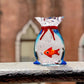 Miniature Glass Goldfish, Tiny Goldfish in a Bag, Dollhouse Glass Red Fish Figurine, for Aquarium Fish Ornament, Dollhouse Miniature DIY, Seaworld