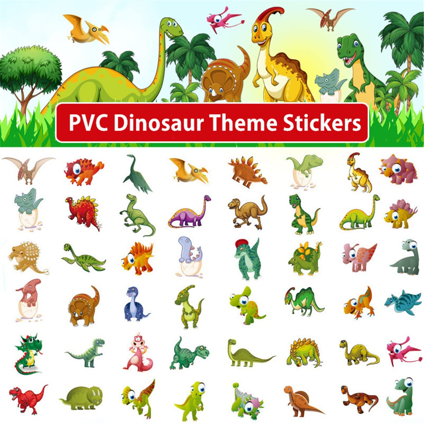 Dinosaur Birthday Decorations, 104 Piece Dinosaur Party Decorations for Boys Dino Birthday Party Supplies Set Include Banner Balloons Cake Toppers