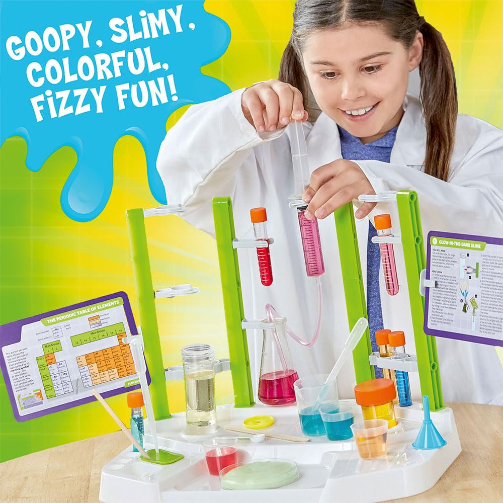 Thames & Kosmos Ooze Labs Chemistry Station Science Experiment Kit, 20 Non-Hazardous Experiments Including Safe Slime, Chromatography, Acids, Bases