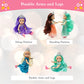Little Dolls Set with Mini Princess Dolls for Girls - Princess Toy Dolls for Dollhouse -Small Doll Mini Princess Figures with Tiaras, Hair Accessories