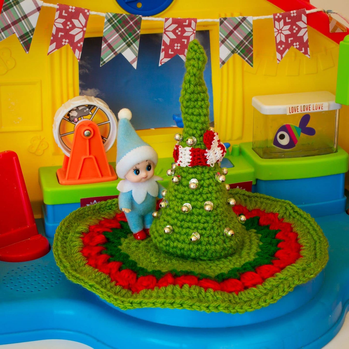 LitoMagic Christmas Baby Elf Doll in Blue Jumpsuit