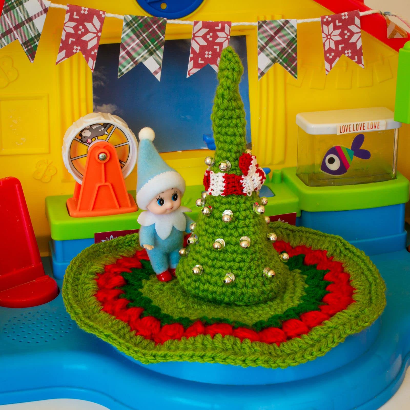 LitoMagic Christmas Baby Elf Doll in Blue Jumpsuit