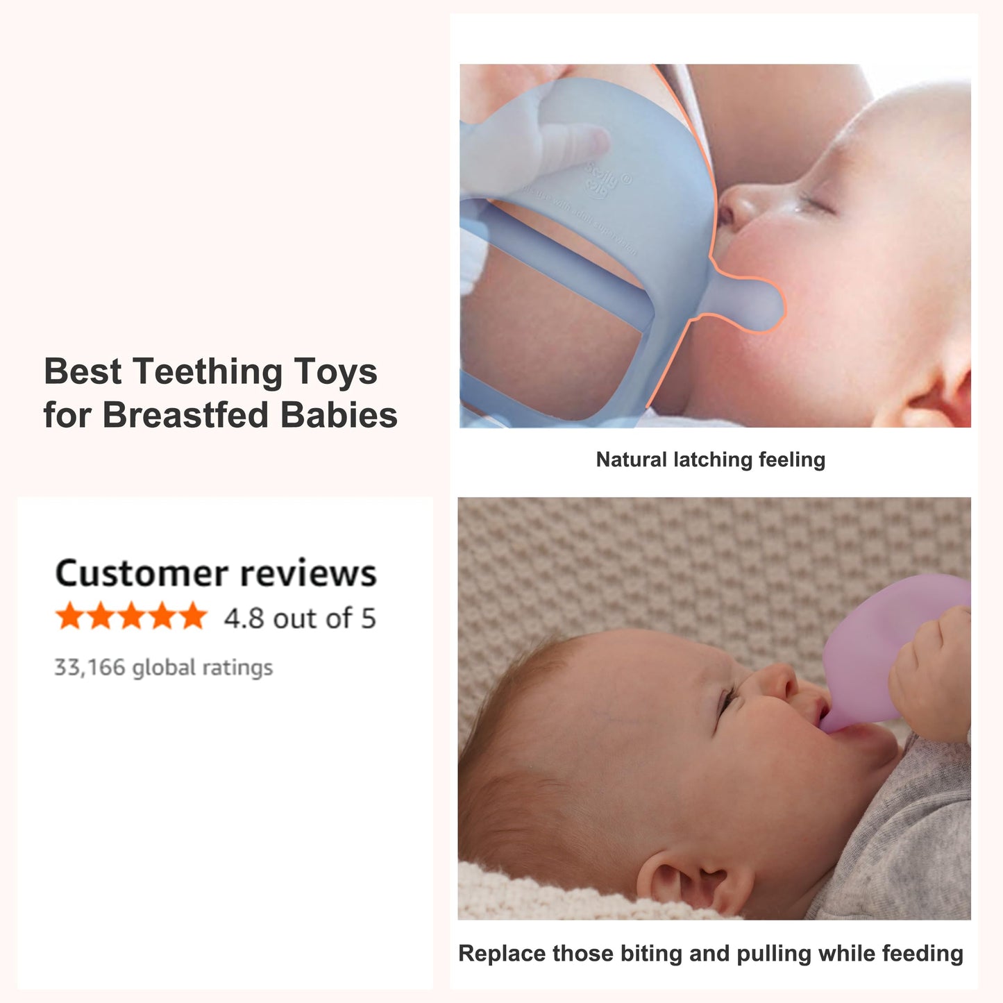 Smily Mia Baby Teething Toys for 0-6Months, Penguin Teethers for Babies 3-6Months | Hand Teether for 0-6M |Teething Mittens for Teething Relief, Baby