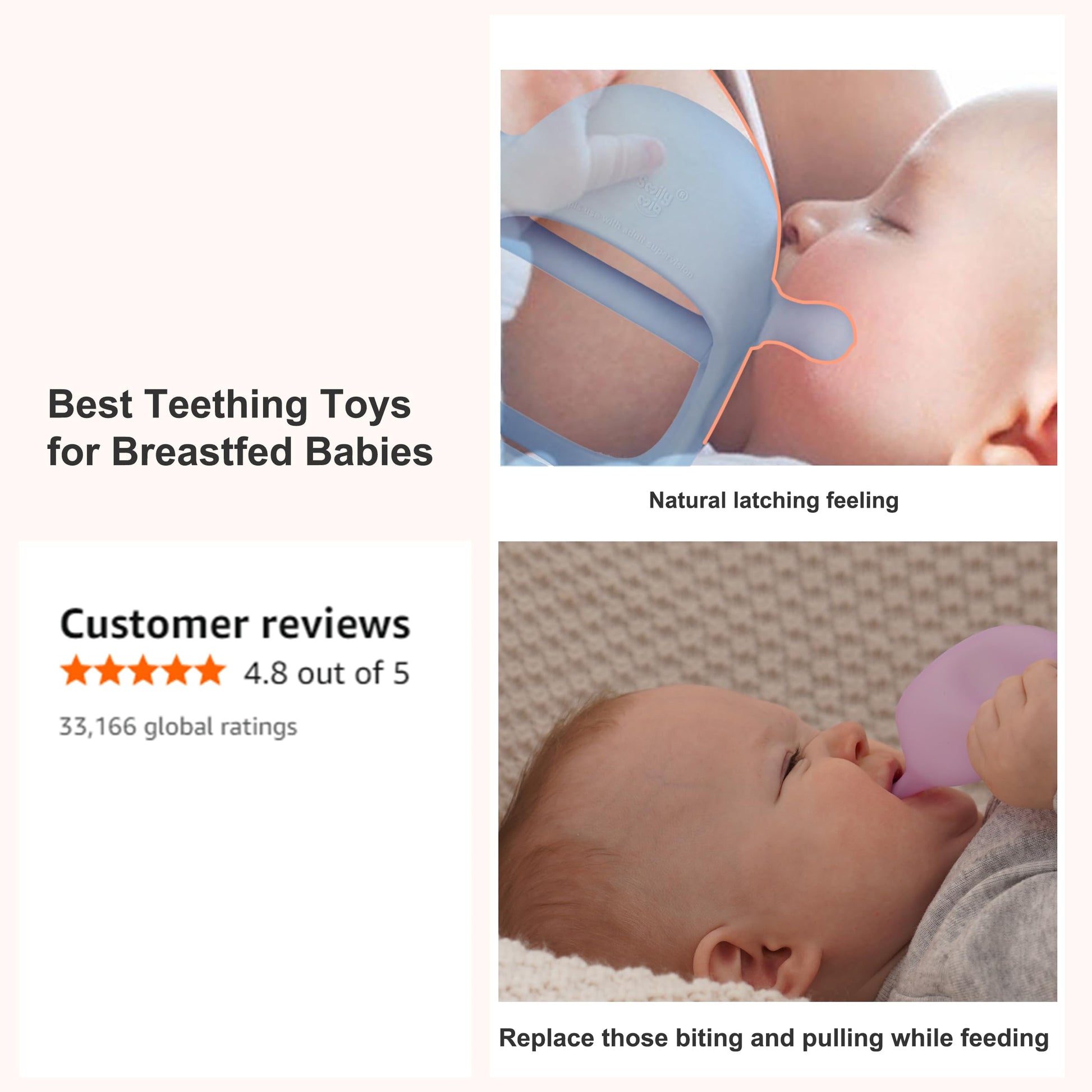 Smily Mia Baby Teething Toys for 0-6Months, Penguin Teethers for Babies 3-6Months | Hand Teether for 0-6M |Teething Mittens for Teething Relief, Baby