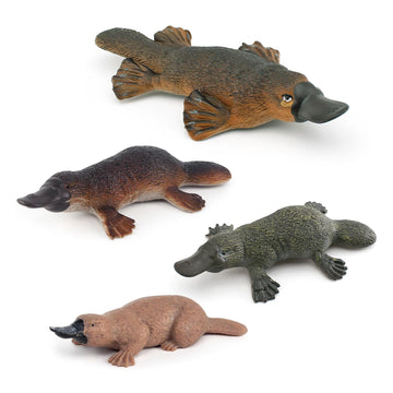 GUFOPONAS 4PCS Platypus Figures Duckbill Figure Jungle Forest Animals Toys Woodland Animal Figurine Model Birthday Gift for Kids Toddlers for Kids