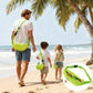 AJFHKJ Mesh Beach Bag Shell Bags for Beach with Beach Shovels Set, Adjustable Fanny Pack Seashell Bag for Collecting Seashells Rocks for Adults Boys