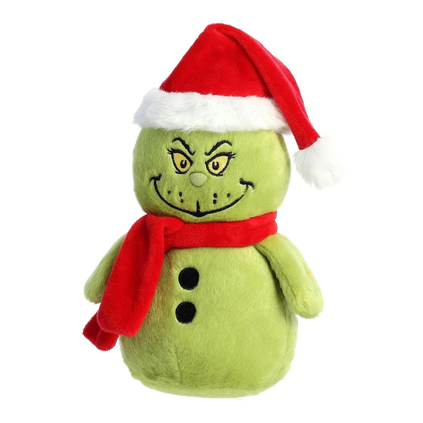 Aurora® Whimsical Dr. Seuss™ Grinch Snowman Stuffed Animal - Officially Licensed Plush for Imaginative Play - Perfect for Kids and Adults - Green 8