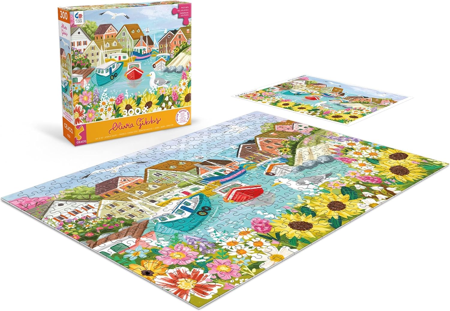 Ceaco - Olivia Gibbs - Sea Town Harbor - 300 Piece Jigsaw Puzzle