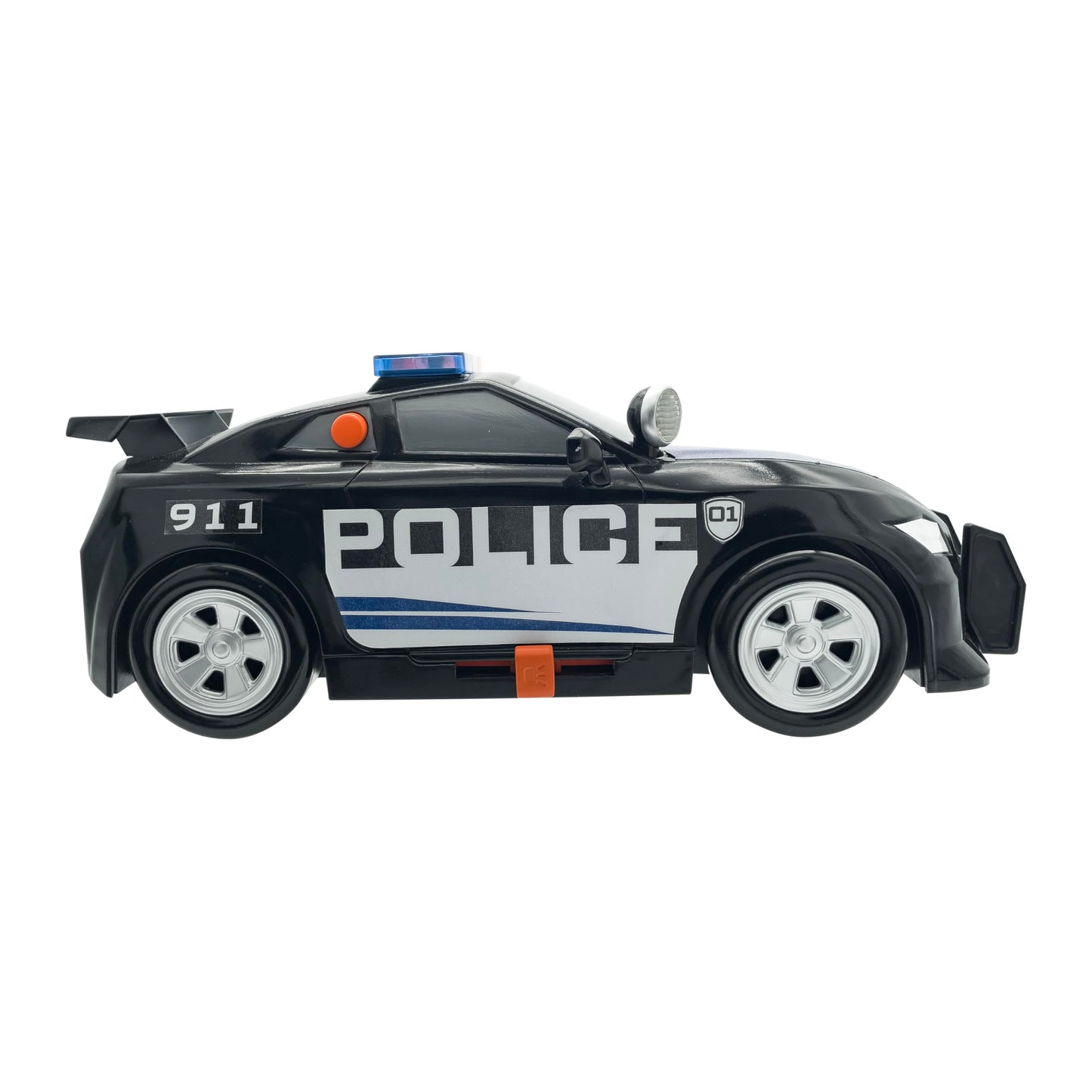 Mighty Fleet Power Movers 15” Interactive Police Car Toy - Motion Drive Motorized Action, Flashing Lights & Siren, Working Spotlight, Batteries