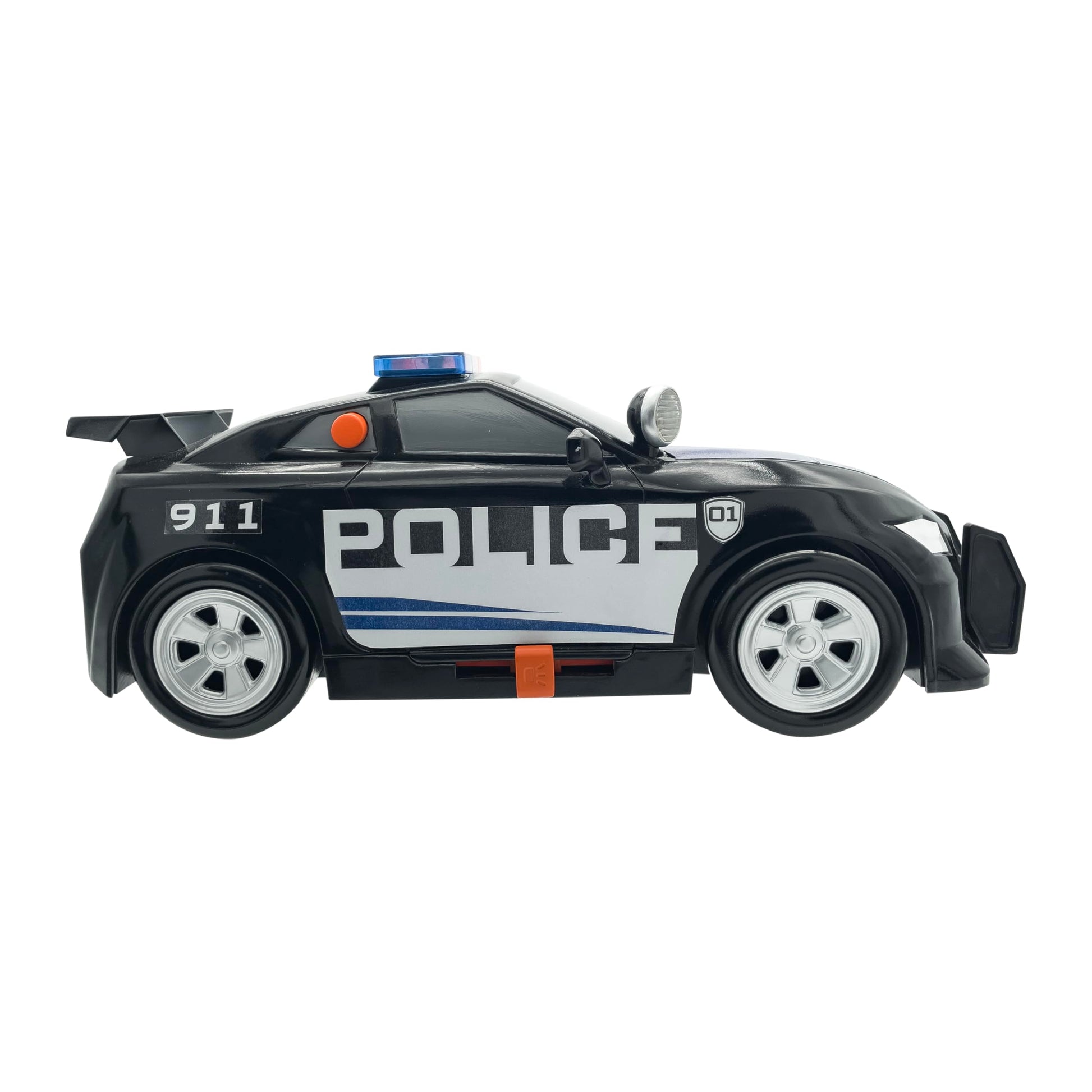 Mighty Fleet Power Movers 15” Interactive Police Car Toy - Motion Drive Motorized Action, Flashing Lights & Siren, Working Spotlight, Batteries
