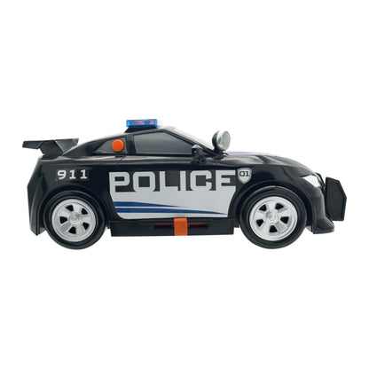 Mighty Fleet Power Movers 15” Interactive Police Car Toy - Motion Drive Motorized Action, Flashing Lights & Siren, Working Spotlight, Batteries