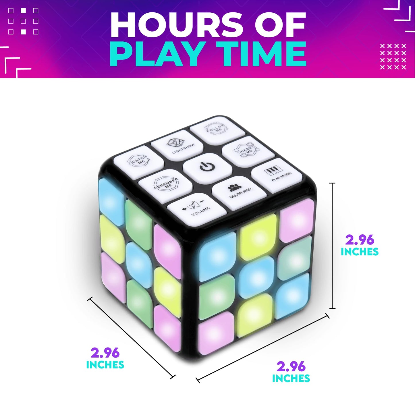 Toysery Flashing Cube Electronic Memory & Brain Game. 7-in-1 STEM and Handheld Learning. Ages 8+ Years