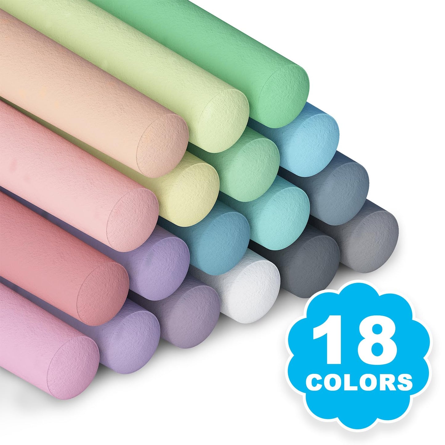 feela 180 Pack Sidewalk Chalk, Sidewalk Chalk Set For Kids Jumbo Chalk Bulk, Great for Kids Family, Paint on Sidewalk Wall School Driveway Blackboard
