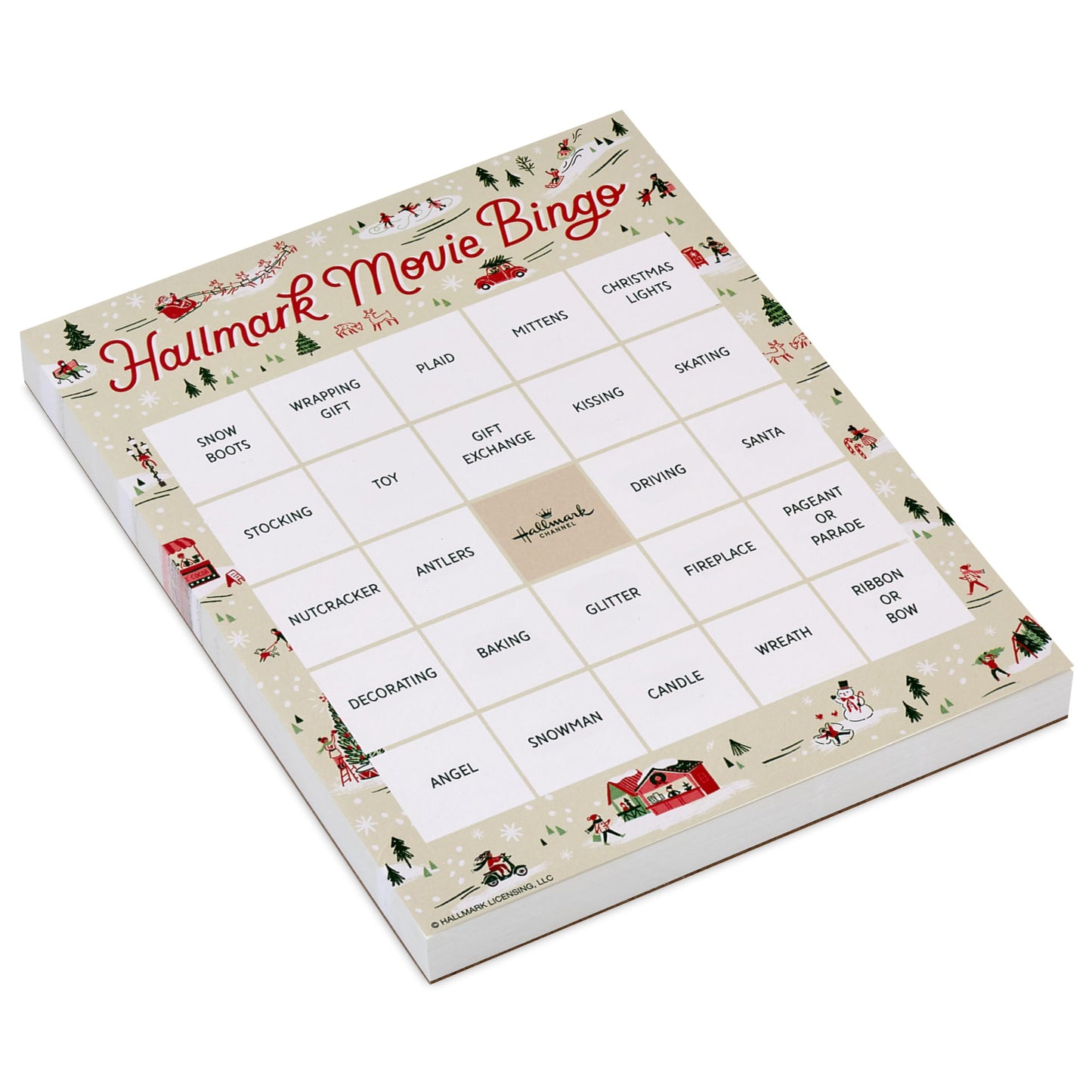 Hallmark Channel Christmas Movie Bingo Game Pad (6 Designs, 102 Sheets) Gift for Fans