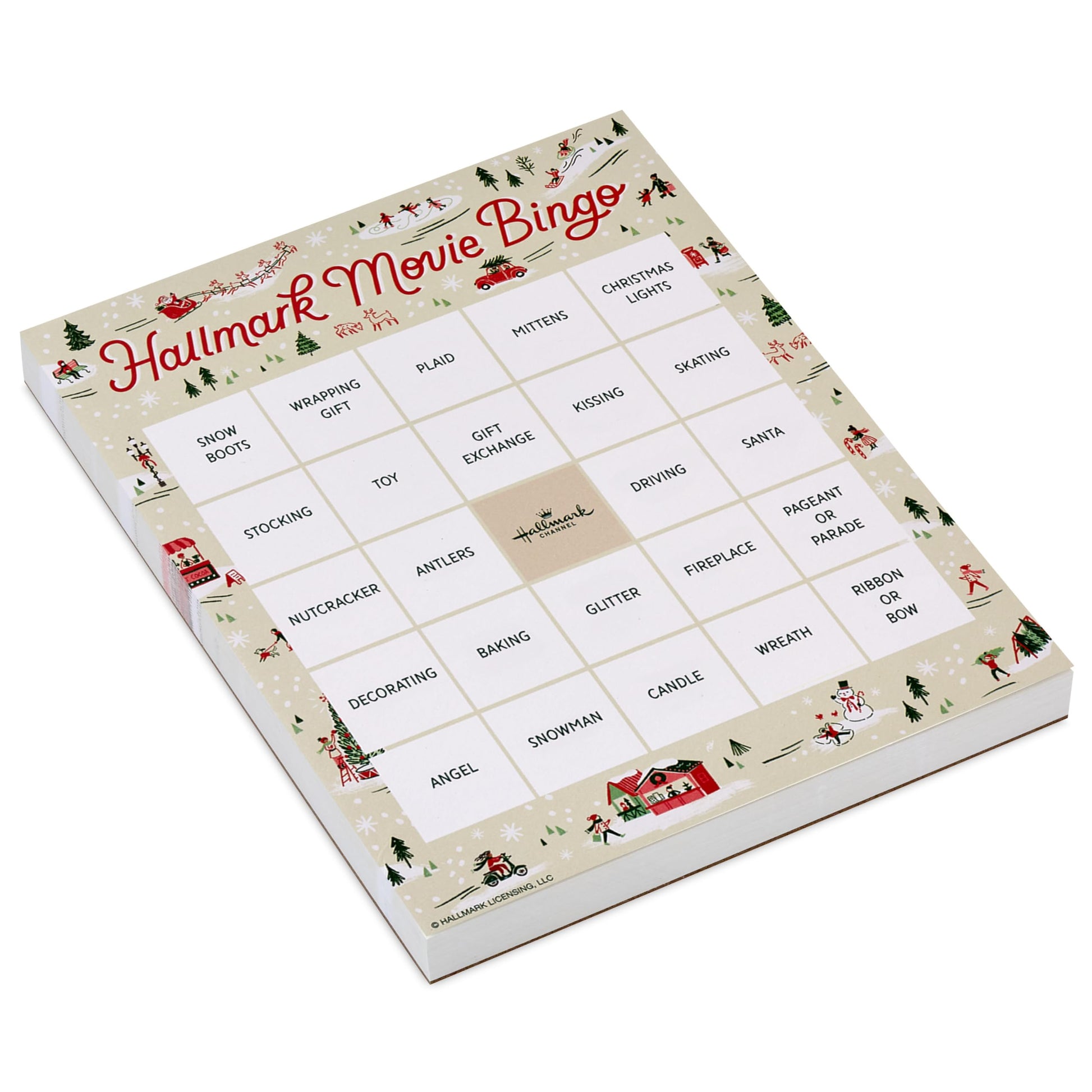 Hallmark Channel Christmas Movie Bingo Game Pad (6 Designs, 102 Sheets) Gift for Fans