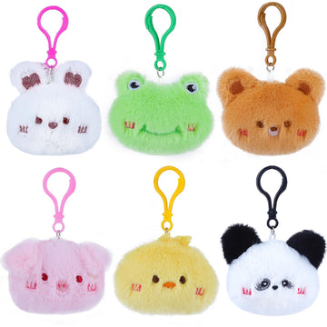 Niceup Bulk 28pcs Plush Keychains Mini Stuffed Animals for Kids Party Favors Goodie Bags Gift Mini Claw Machine Toys