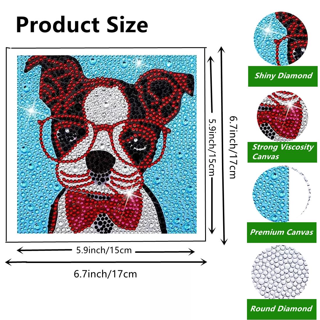 VDKVDK Diamond Art Painting Kits for Kids, 4Pcs Animal 5D Diamond Gem Art by Number Dotz Kits Art and Craft for Children Ages 6-8-10-12 Girls Boys