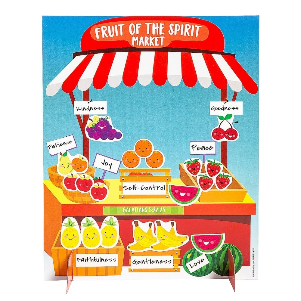3D Fruit of The Spirit Sticker Scenes - 12 Pieces