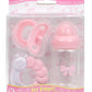 Pink Baby Doll Bottle, Rattle & Pacifier Set | JC Toys - for Keeps Playtime! | Fits Many Dolls up to 15" | Play Accessories | Ages 2+