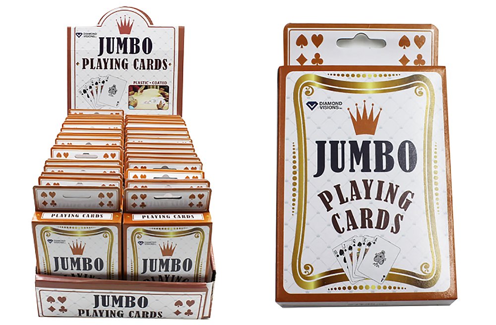 Diamond Visions 11-1681 Jumbo Playing Cards 3.5" x 5" Multipack (2 Decks)