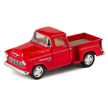 KiNSMART 1955 Chevrolet Stepside Pickup Truck, 1:32 Scale, Die Cast Metal, Red, 5 Inch