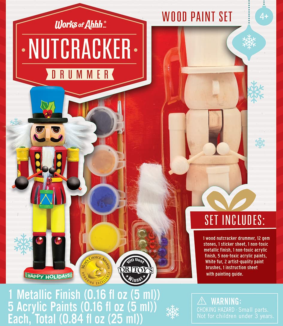 Works of Ahhh... Holiday Craft Set - Nutcracker Drummer Wood Paint Kit Large