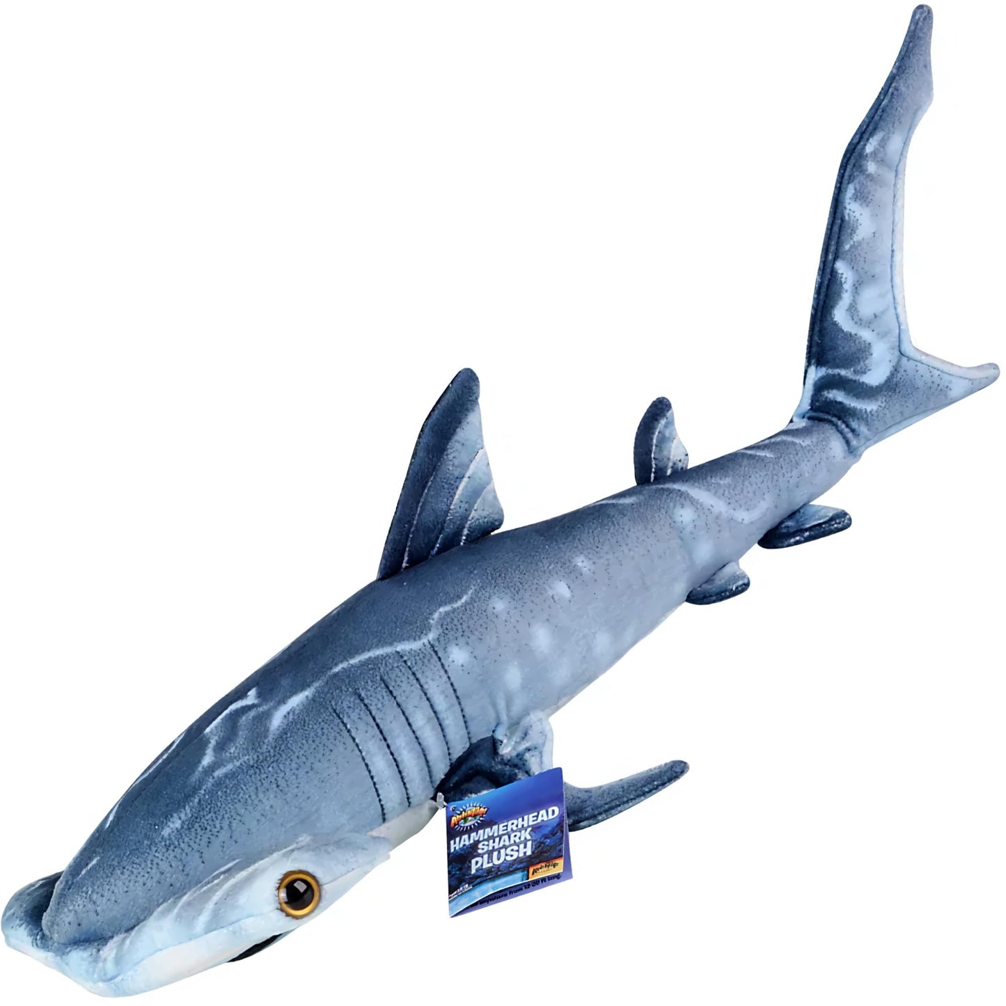 Adventure Planet Blue Printed Hammerhead Shark Plush Toy 24 Inches Long
