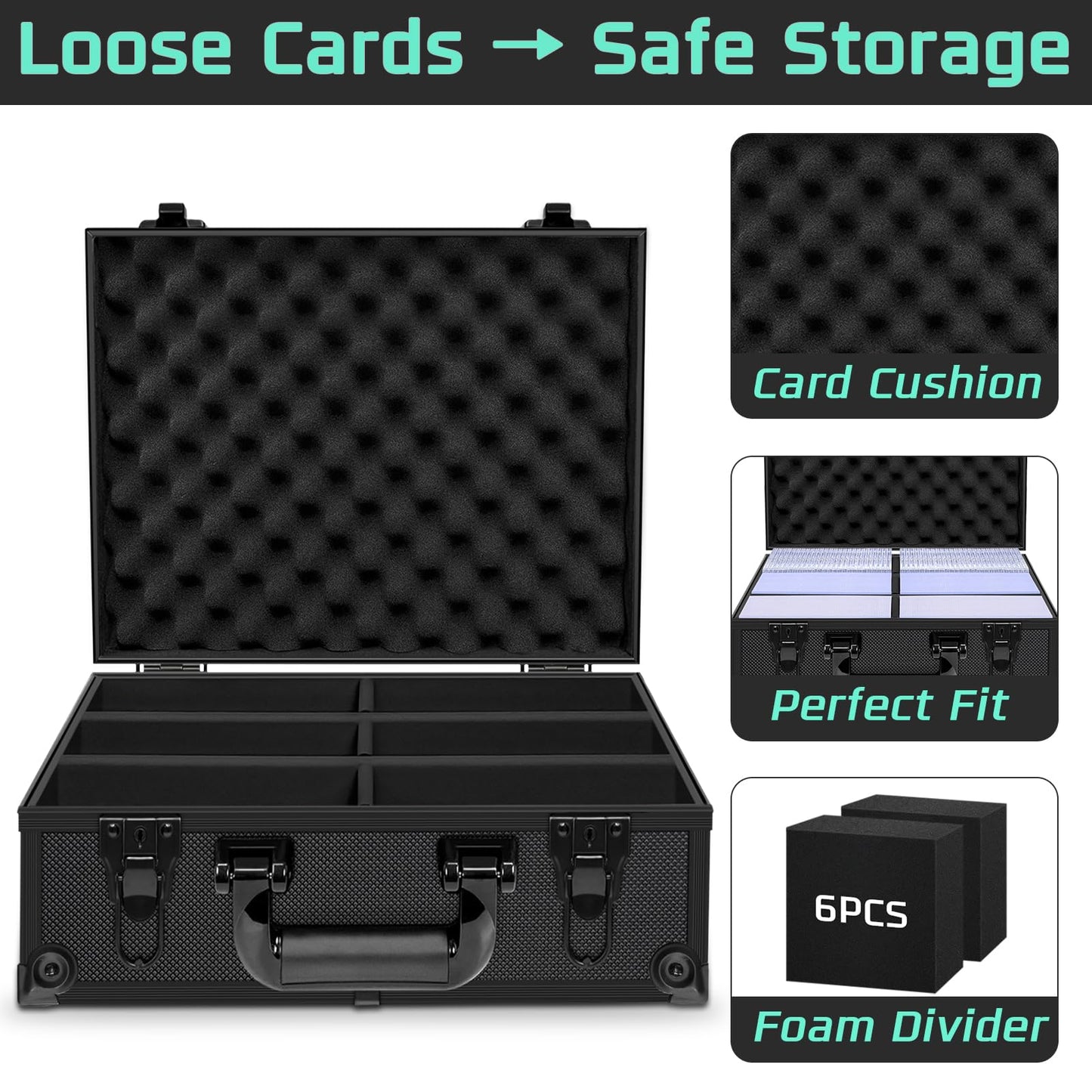 PAPNIX Toploader Storage Box for 3” x 4” 35pt Rigid Cards, Holds 600+ Toploaders or 135+ Magnetic Holders, Sports Card Storage Case Organizer with