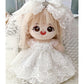 niannyyhouse 20cm Plush Doll Clothes White Lace Wedding Dress Headdress Loose 8in Doll Accessories