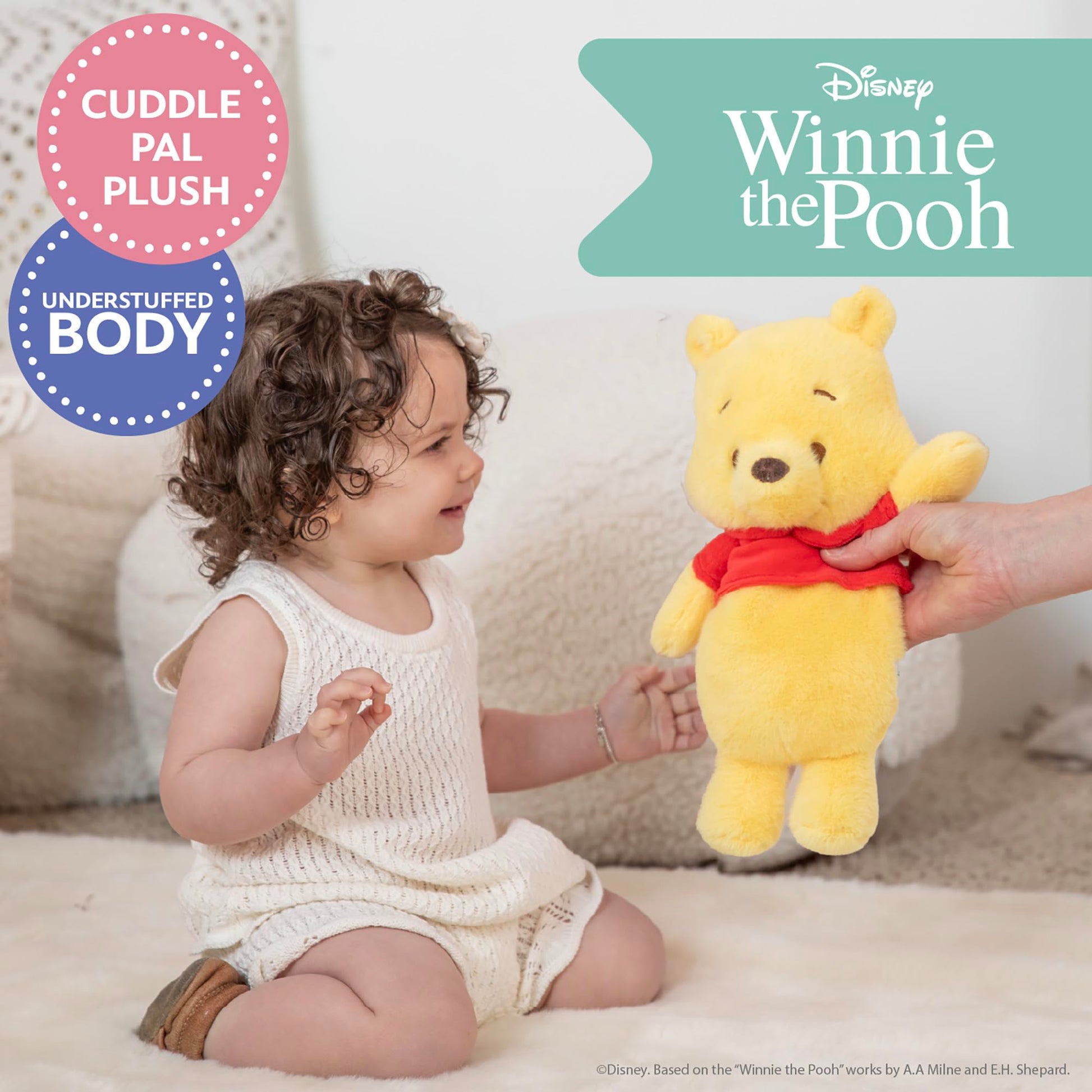 Kids Preferred Cuddle Pal - Disney Winnie the Pooh Plush 11 Inch - Stuffed Animal for Babies & Newborn - Baby’s First Plush Blankie