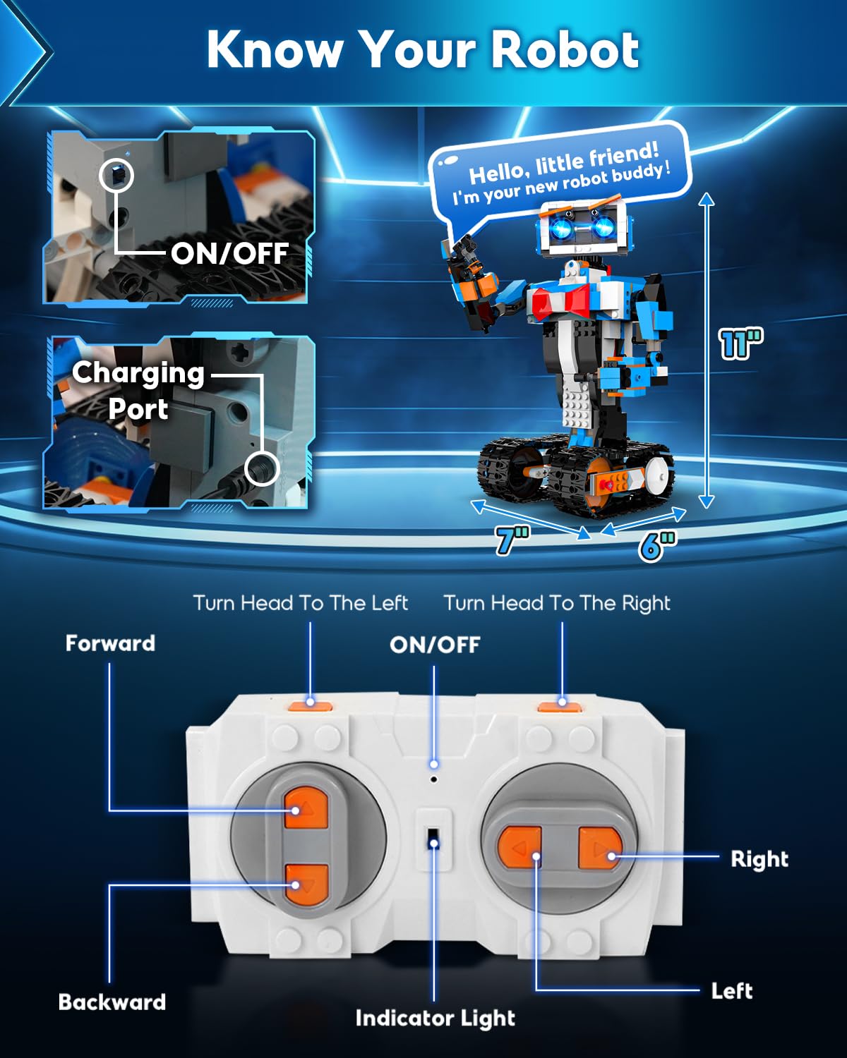 Robot Building Kits for Kids, Stem Toys for Boys Age 8-12, APP & Remote Control Educational Coding Building Sets, Programmable Robot for Kids