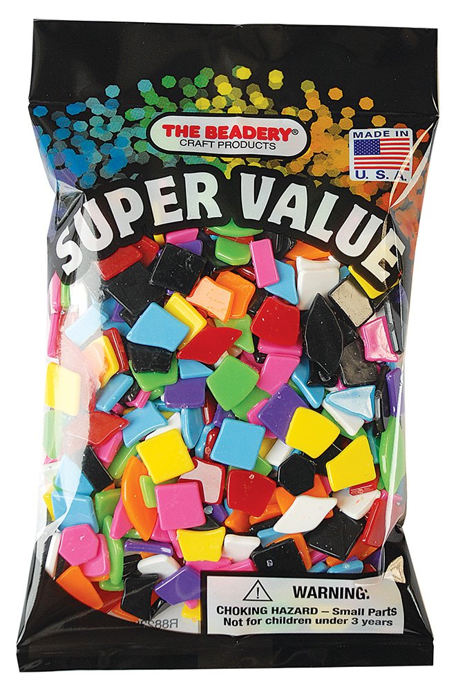 The Beadery Plastic Mosaic Pieces, 10-20mm, Multi