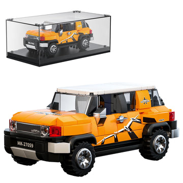 Mould King Speed Champion SUV Building Toys with Display Case, 27059 Model Car Kits, Race Car Building Kit for Adults Kids 8+ (414PCS)