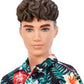 Barbie Fashionistas Ken Doll #184 with Brown Cropped Hair Wearing Hawaiian Shirt, Orange Pants & White Deck Shoes