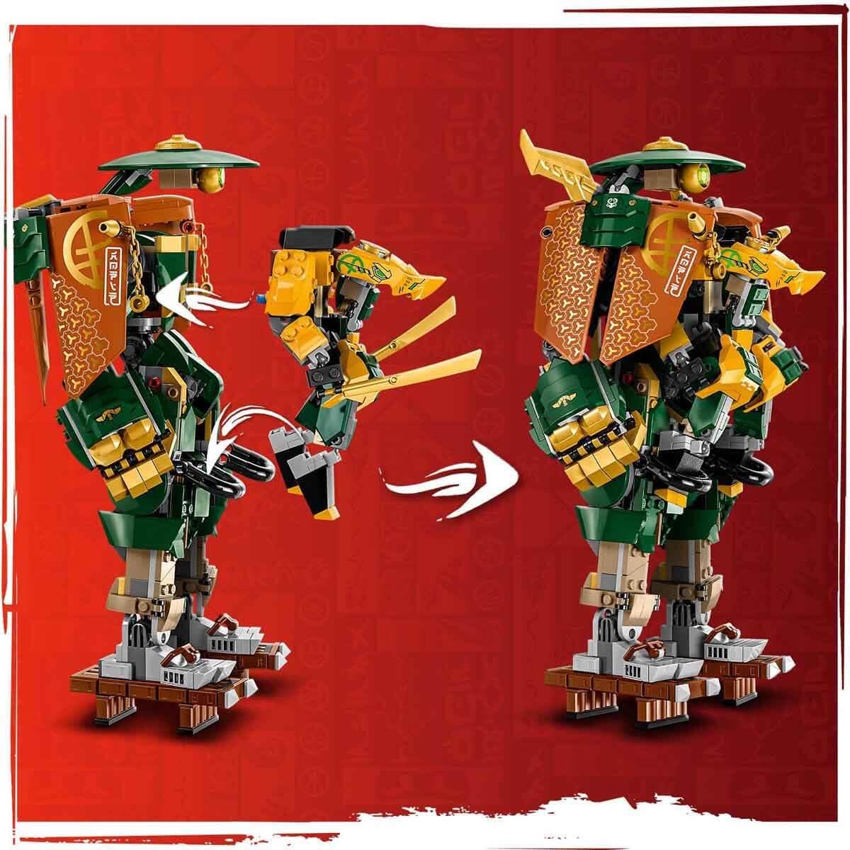 LEGO NINJAGO Lloyd and Arin’s Ninja Team Mechs Building Toy Set, Featuring 2 Battle Mechs and 5 Minifigures, Gift for Imaginative Boys and Girls Ages