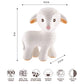 CaaOcho Pure Natural Rubber Teething Baby Toy - Mia the Lamb Teether for Babies, BPA Free Baby Toy, All Natural Teething Toys for Babies 0-6, Safe