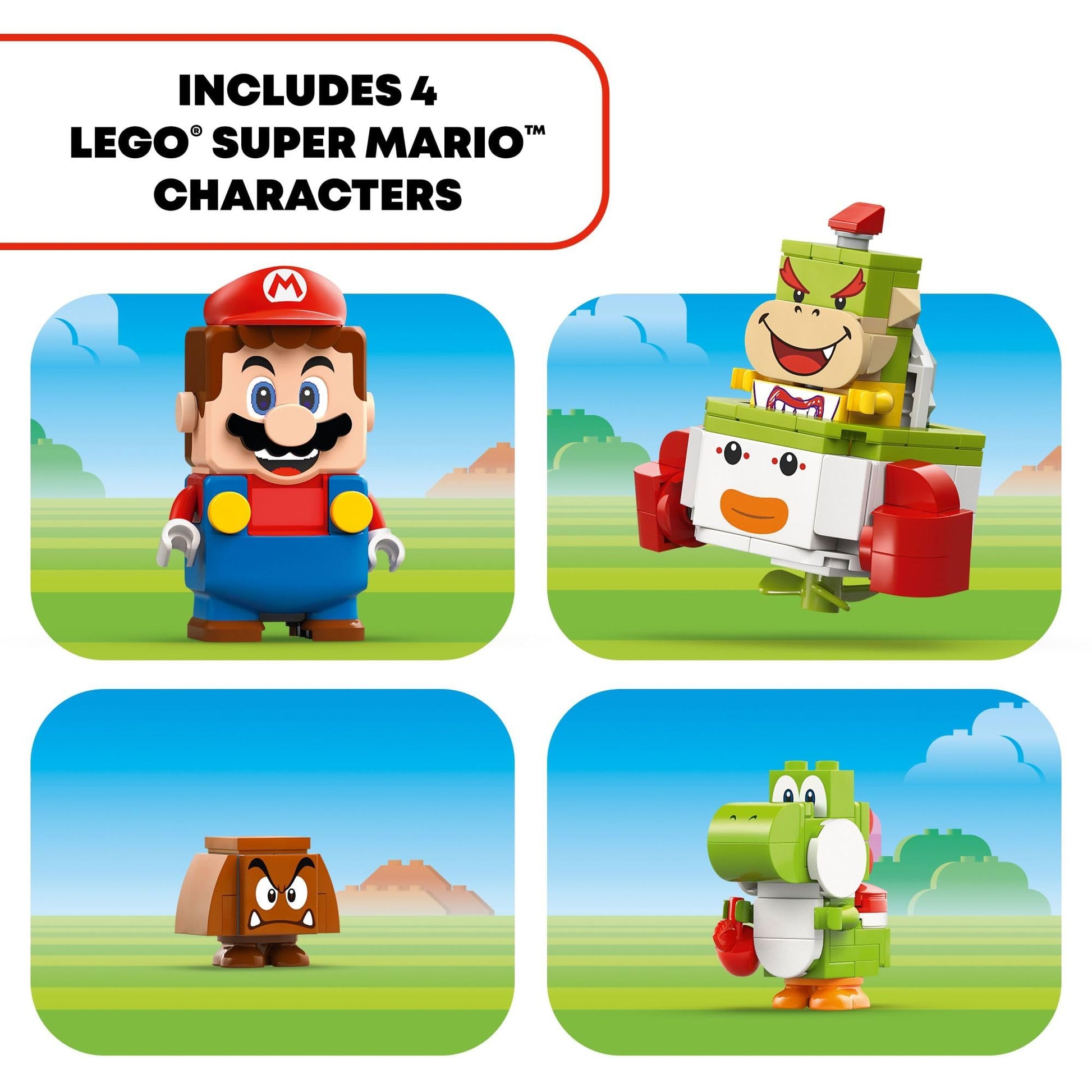 LEGO Super Mario Adventures with Interactive Mario, Bowser Jr.’s Clown Car Playset Vehicle, Yoshi Toy & Playset, Nintendo Toy Gift for Boys, Girls