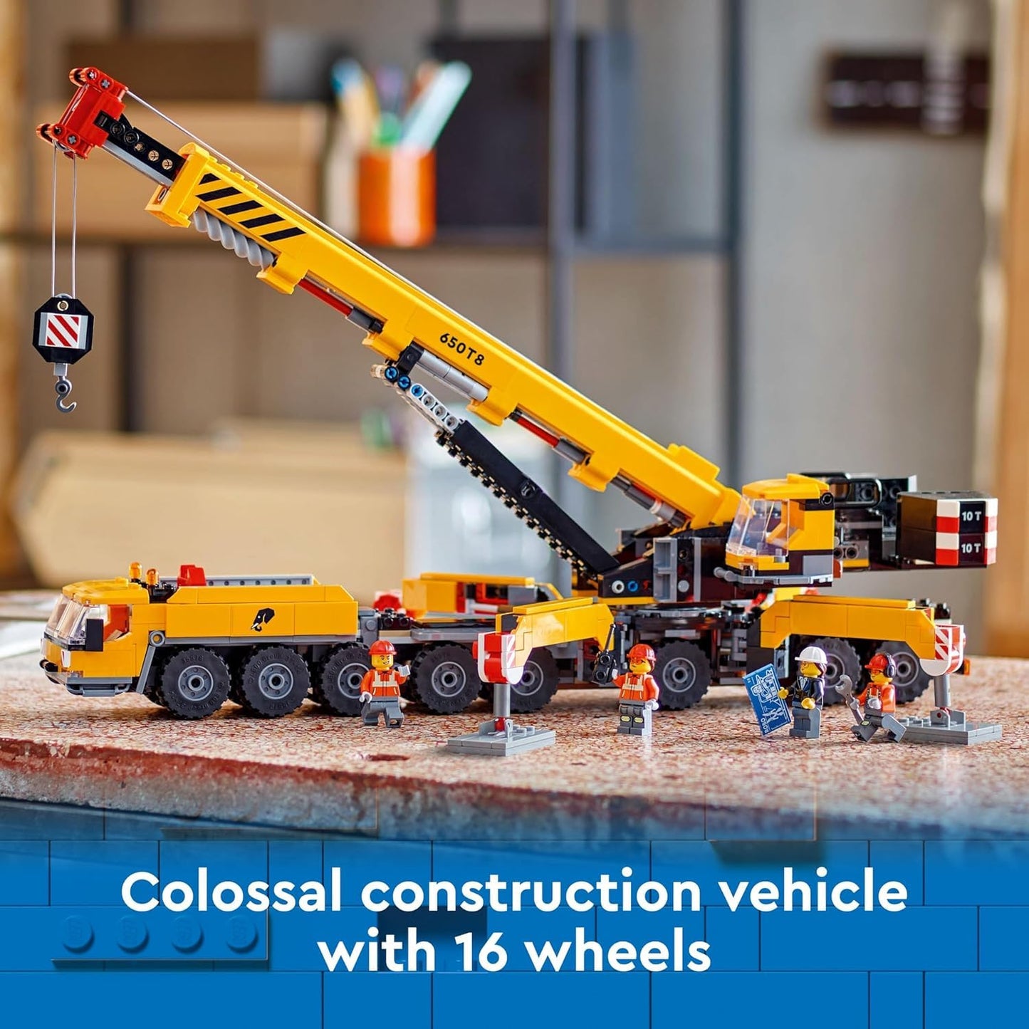 LEGO City Yellow Mobile Construction Crane Building Toy - Construction Toys for Boys & Girls, Ages 9+ Years - Gifts for Christmas - Pretend Play Set