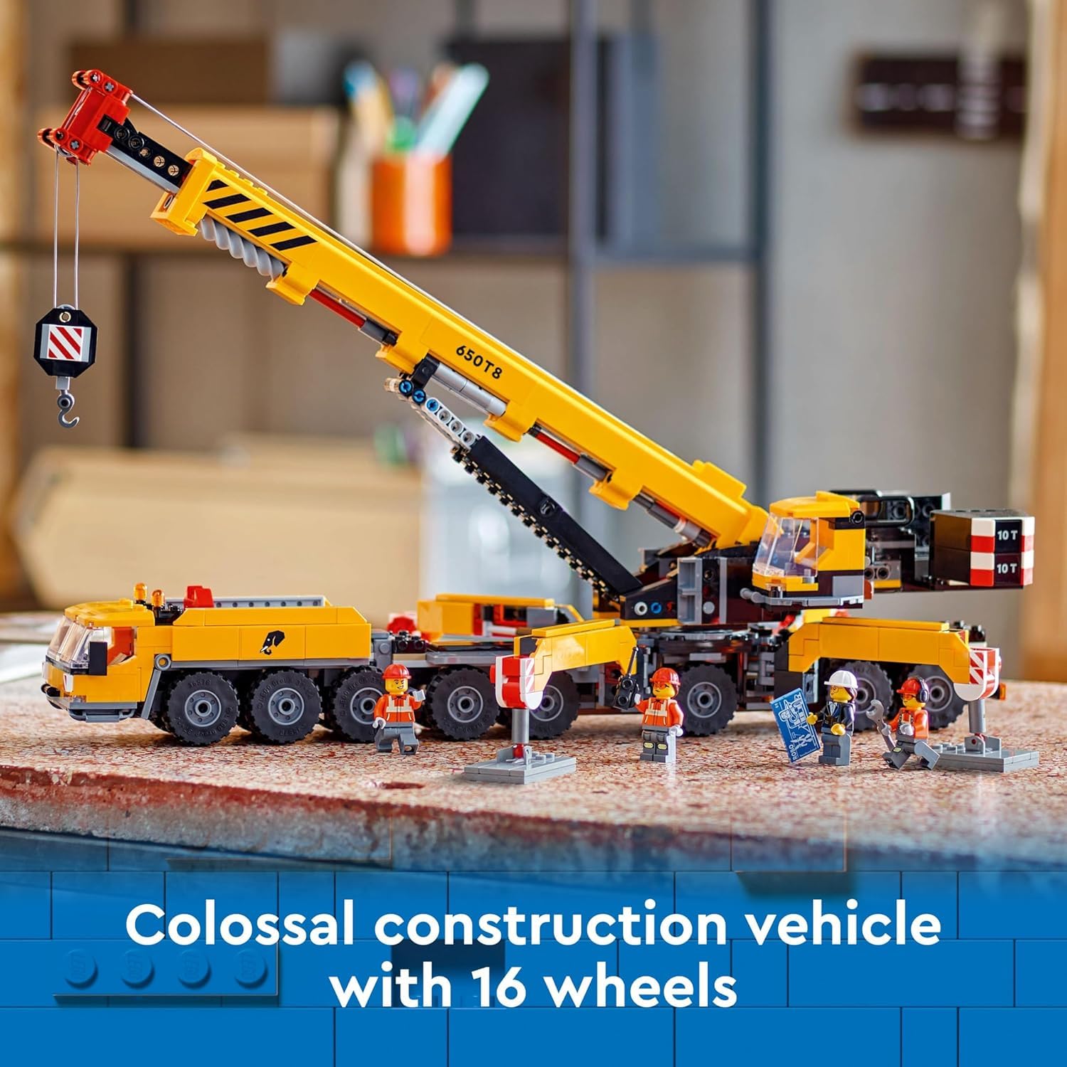 LEGO City Yellow Mobile Construction Crane Building Toy - Construction Toys for Boys & Girls, Ages 9+ Years - Gifts for Christmas - Pretend Play Set