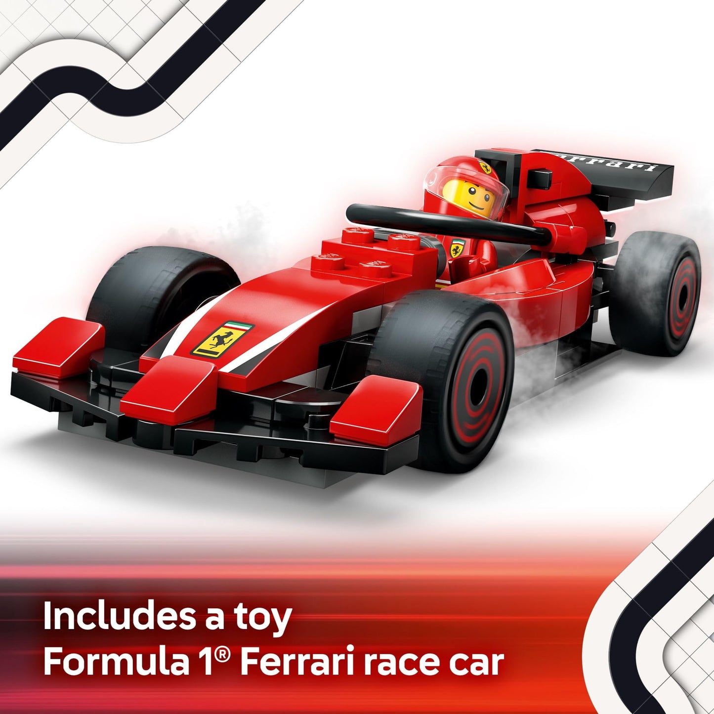 LEGO City F1 Pit Stop & Pit Crew with Ferrari Car Toy - Model Race Car Toy Building Playset for Kids, Boys and Girls, Ages 6+ - F1 Collectible