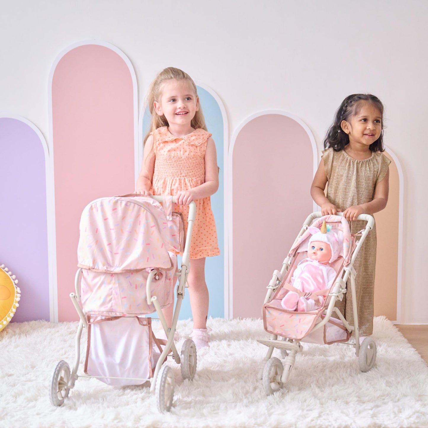 Olivia's Little World Confetti Baby Doll Stroller Pram