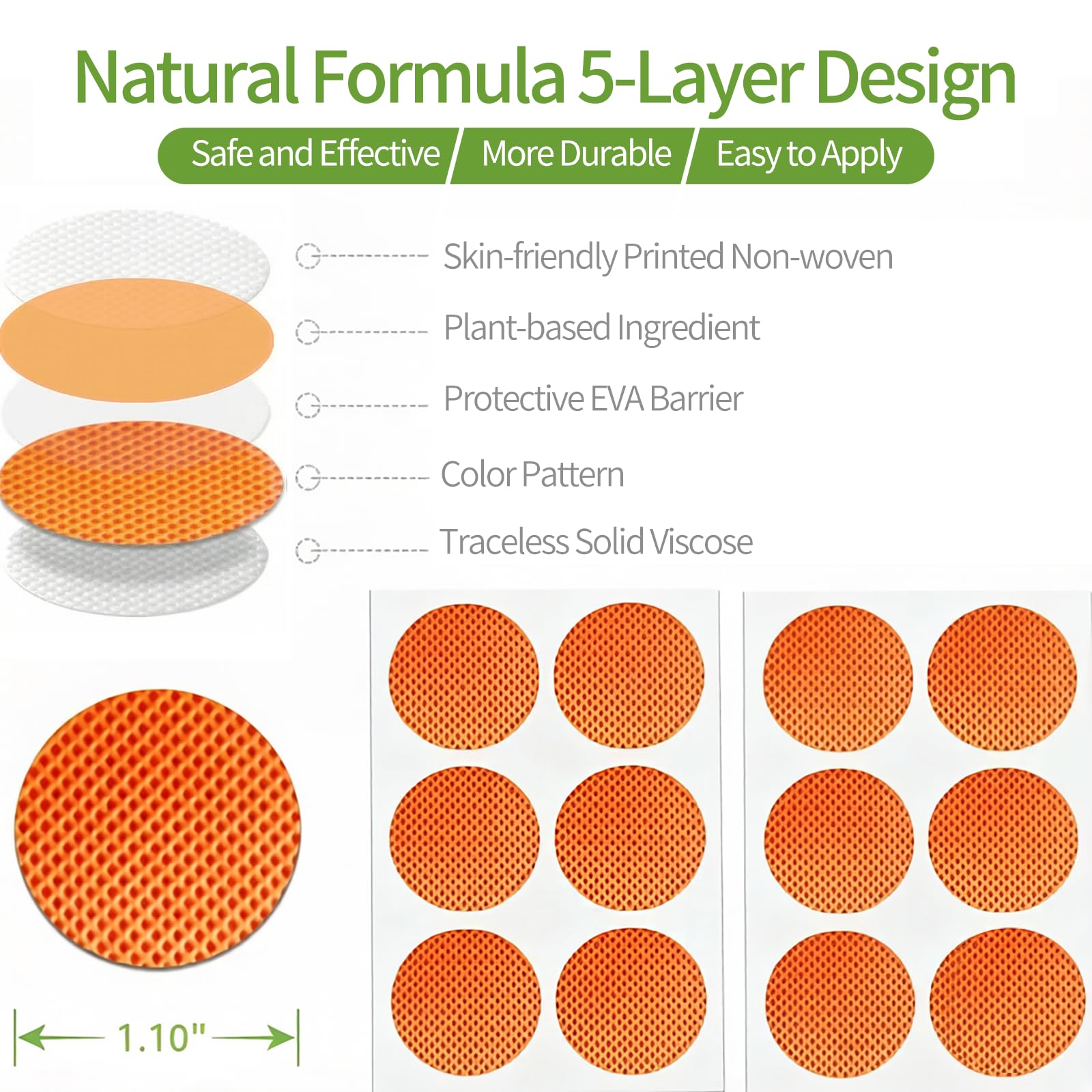 300 Count Natural Sticker Patches for Kids Adult Outdoor Indoor Travel Camping Hiking (Orange)