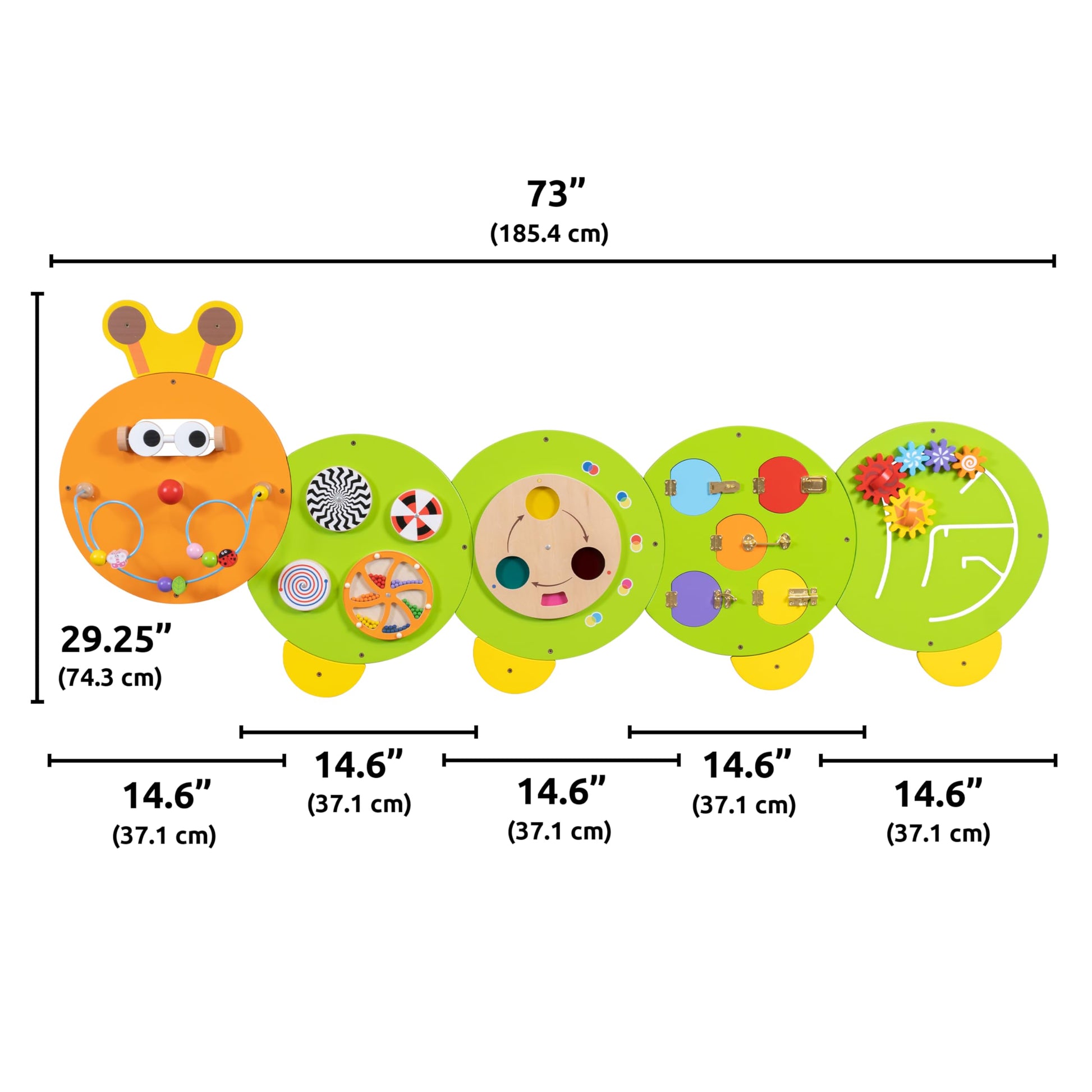 SPARK & WOW Caterpillar Activity Wall Panels, 8 Activities for Ages 18m+